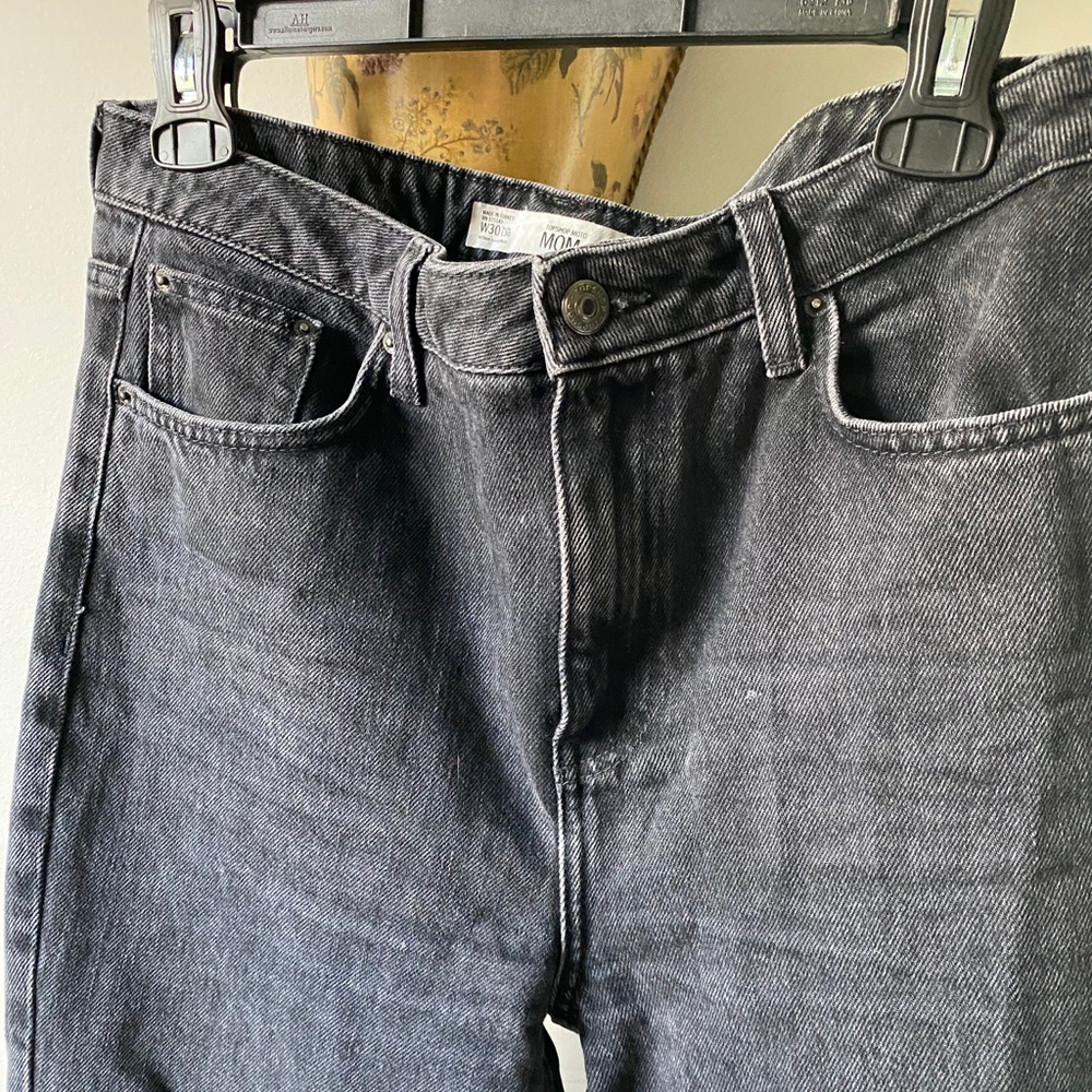 Topshop Moto Mom Jeans - Black Denim